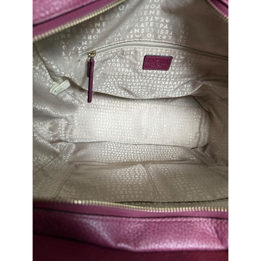Kate Spade New York Baxter Street Fernrose Leather Shoulder bag Tote Bag Plum Lg - Picture 13 of 16